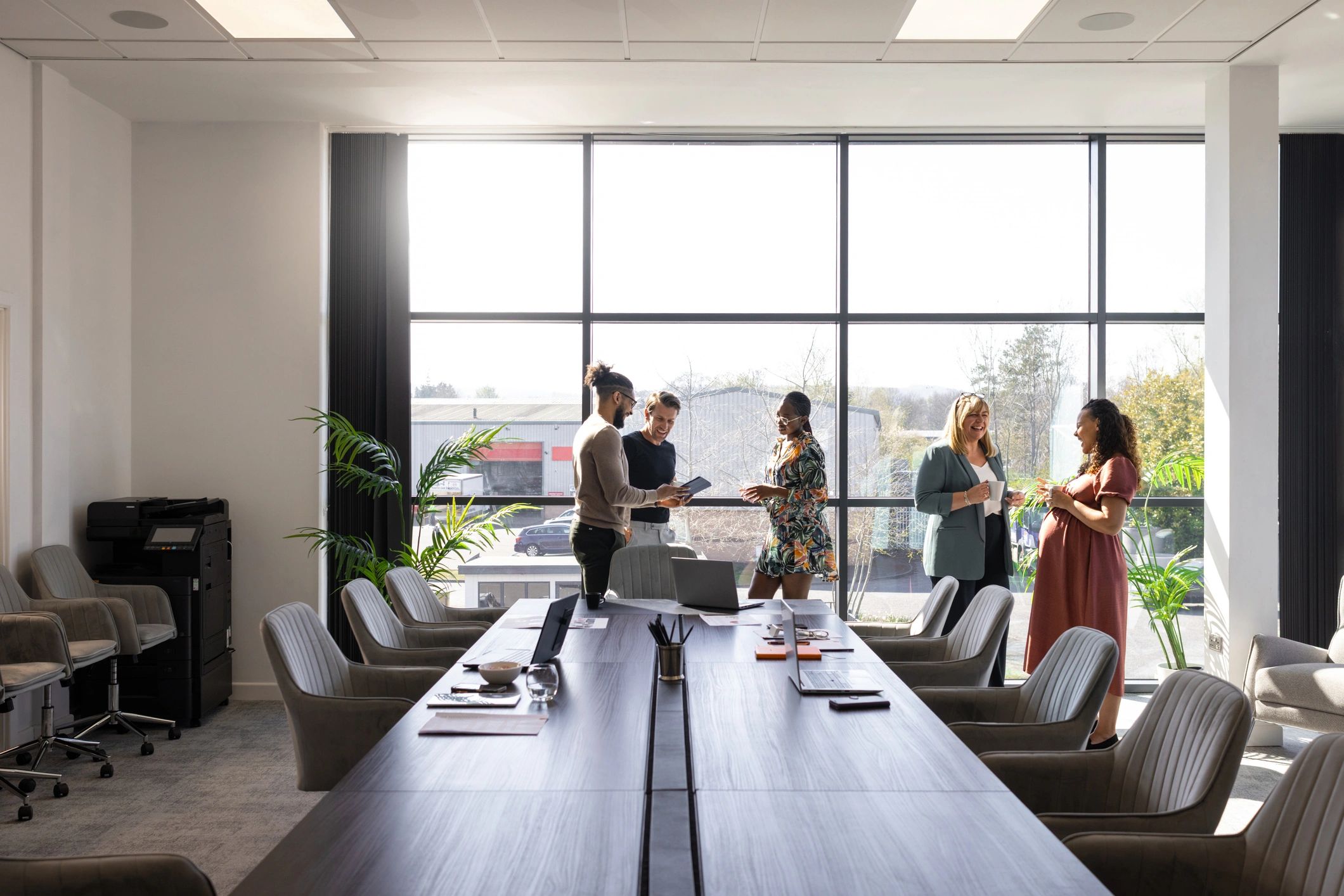 Business colleagues collaborating in a modern office